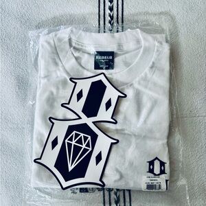 Rebel 8 White Tee with Diamond Graphic! With free Sticker!